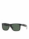 Ray Ban Justin Unisex Sunglasses with Black Plastic Frame and Green Lens RB4165 601/71