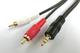 Aculine 3.5mm Jack Cable Male RCA Male Black 2m with Gold Plated Terminals