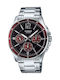 Casio Men's Watch 44mm Battery with Silver Metal Bracelet