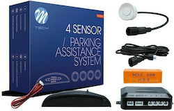 M-Tech Car Parking System with Screen and 4 Sensors 21.5mm in White Colour /MT