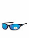 Montana Eyewear Men's Sunglasses with Black Plastic Frame and Blue Polarized Lens SP307A