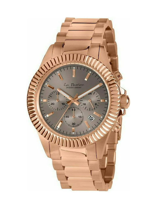 Jacques Lemans Watch with Pink Gold Metal Bracelet LP-111K