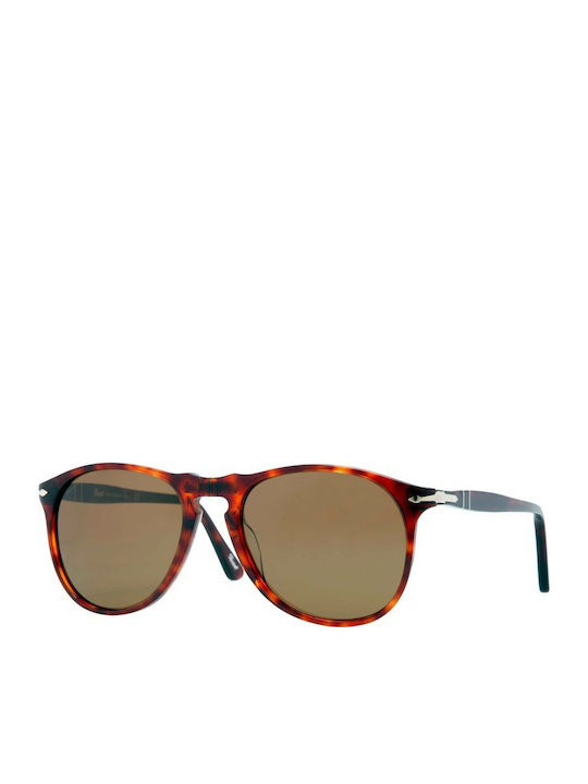 Persol Unisex Sunglasses with Brown Tartaruga Plastic Frame and Brown Polarized Lens PO9649S 24/57