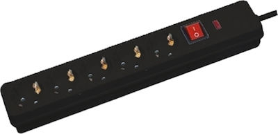 Telco 5-Outlet Power Strip with Surge Protection 1.5m Black