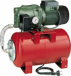 DAB Jet102m Single Stage Single Phase Water Pressure Pump with Horizontal 24 Litre Container 1hp