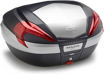 Givi Maxia 4 Monokey Motorcycle Top Case με Κόκκινα Αντανακλαστικά 56lt Silver GIVV56BAG01