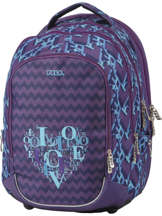 Polo School Bag Backpack Junior High-High School in Purple color