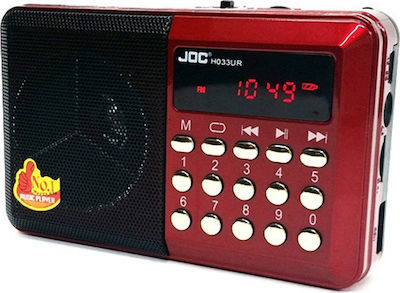 JOC H011 Radio de buzunar Reîncărcabil cu USB Roșu