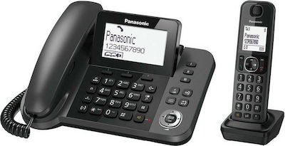 Panasonic KX-TGF310 Cordless Phone (2-Pack) with Speaker Black