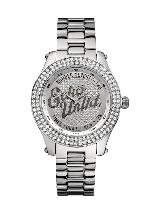 Marc Ecko Γυναικείο Ρολόι 40mm Μπαταρίας με Ασημί Μεταλλικό Μπρασελέ