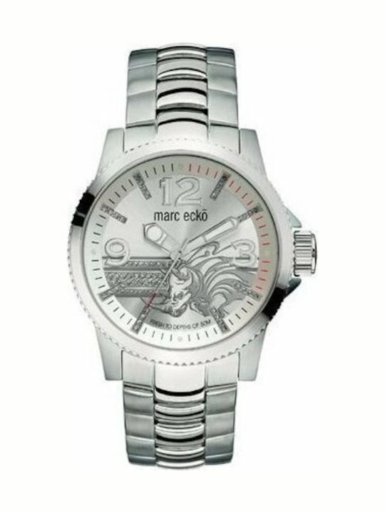 Marc Ecko Ανδρικό Ρολόι 42mm Μπαταρίας με Ασημί Μεταλλικό Μπρασελέ