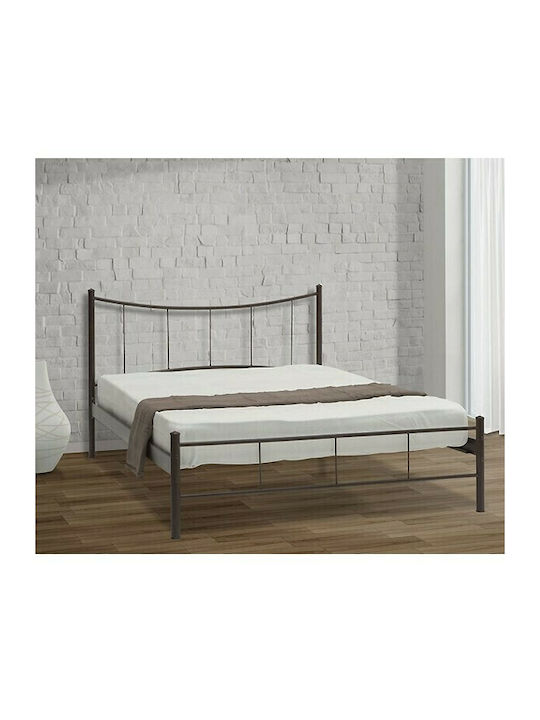 Pat Single Metal Negru pentru Saltea 90x190cm