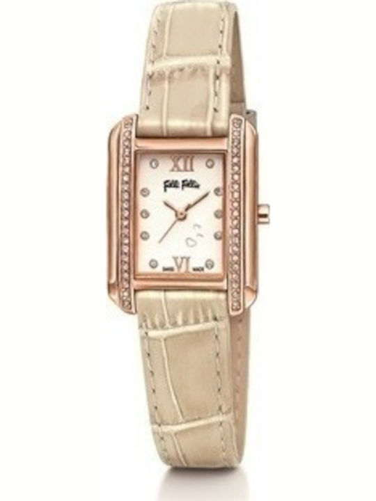 Women's Watch with Beige Leather Strap