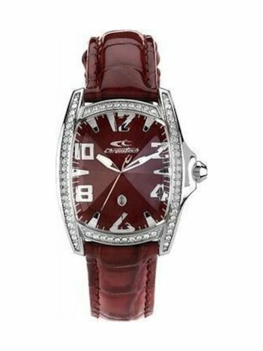 Chronotech Women's Watch with Brown Leather Strap