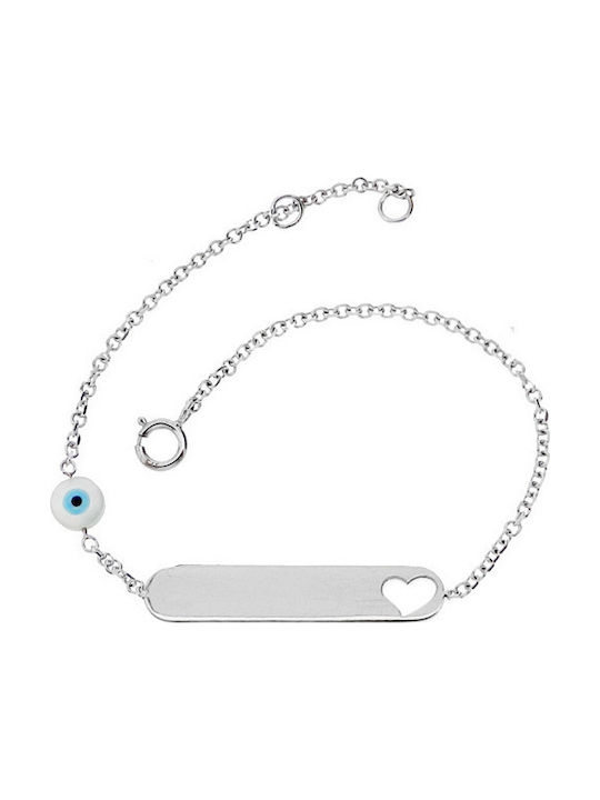 White gold children's identity bracelet K9