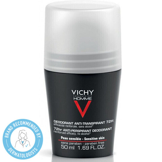 Vichy Homme 72h Roll-On Împotriva Petelor Anti-Transpirant Deodorant 72h în Roll-On 50ml