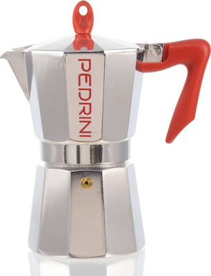 Pedrini Kaffettiera Espresso-Kanne 6 Cups Silber