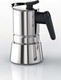 Pedrini Steelmoka Stovetop Espresso Pot for 4Cups Inox Silver