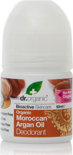 Dr.Organic Moroccan Argan Oil Moroccan Argan Oil Φυσικό Αποσμητικό σε Roll-On Χωρίς Αλουμίνιο 50ml