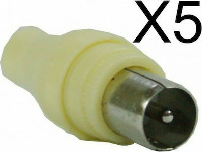 Powertech Conector Coaxial masculin 5buc