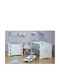 Asterias Bebe Κούνια Θησέας White & Grey για Στρώμα 70x140cm