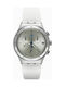 Swatch Watch Chronograph with White Rubber Strap YCS584