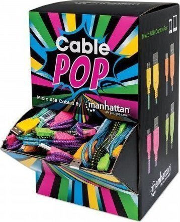 Manhattan Braided USB 2.0 spre micro USB Cablu Multicolor 0.5m (394178) 1buc