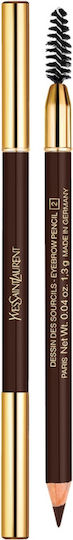 Ysl Dessin des Sourcils Eyebrow Pencil Μολύβι για Φρύδια 02 Dark Brown