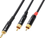 Power Dynamics 3.5mm male - RCA male Cable Black 6m (177.039)