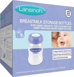 Lansinoh Breast Milk Storage Bottles & Cups 160ml 4pcs