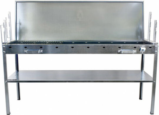 Pitsilos Galvanized Charcoal Grill for Lamb with Lid 150cmx50cm
