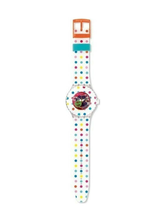 Swatch Watch with White Rubber Strap SUUK108