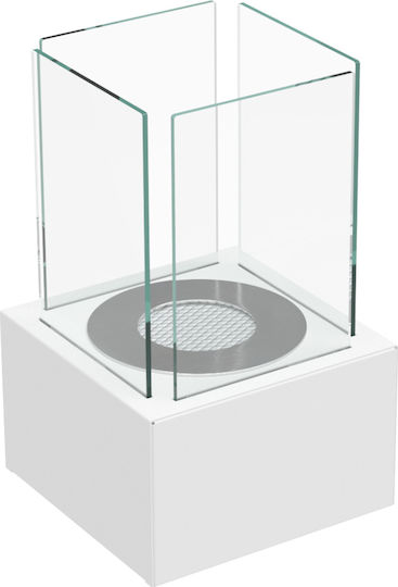 Kratki Tango 1 Tuv Indoor Desktop Bioethanol Fireplace White 20x20x32.8cm