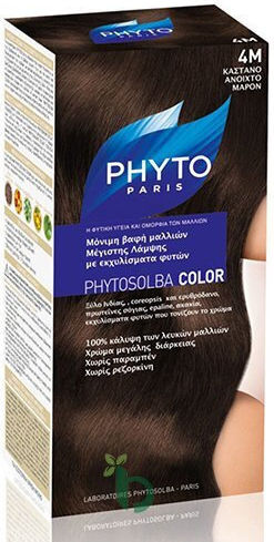 Phyto Phytosolba Color Βαφή Μαλλιών 4m Καστανό Ανοιχτό Μαρόν 40ml