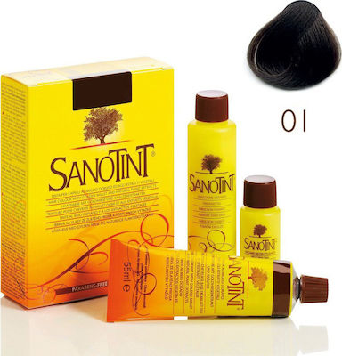 Sanotint Classic Set Vopsea de Păr fără amoniac 01 Negru 125ml