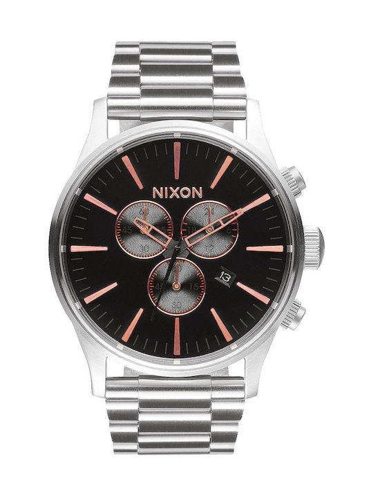 Nixon Uhr Chronograph Batterie mit Silber Metal...