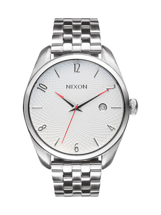 Nixon Ανδρικό Ρολόι 38mm Μπαταρίας με Ασημί Μεταλλικό Μπρασελέ