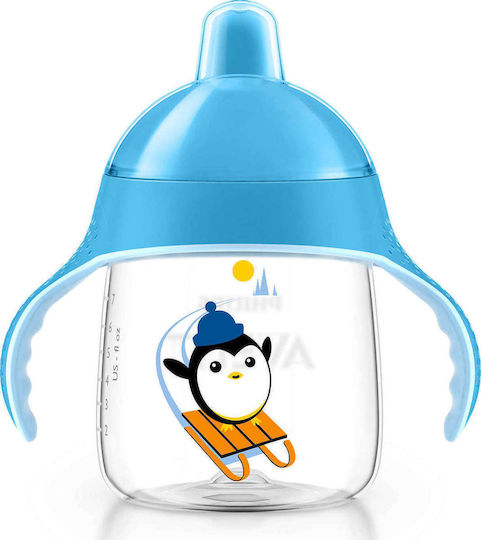 Philips Educational Sippy Cup Plastic with Handles Blue for 12m+m+ 260ml