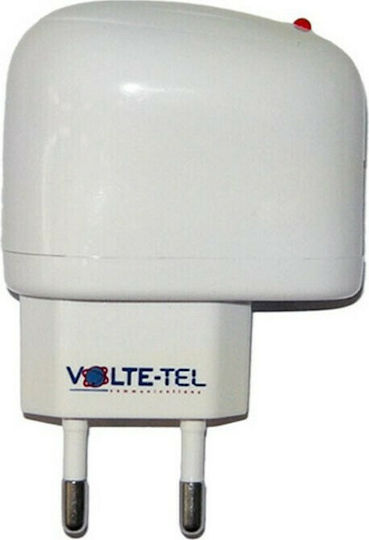 Volte-Tel Φορτιστής Χωρίς Καλώδιο με Θύρα USB-A Λευκός (VTU045)
