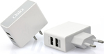 Osio Ladegerät ohne Kabel mit 2 USB-A Anschlüsse Weißs (OTU-385W)