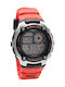 Casio Ψηφιακό Ανδρικό Ρολόι 48mm Χρονογράφος Μπαταρίας με Πορτοκαλί Καουτσούκ Λουράκι