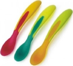 Reer Set pentru bebeluși cu Linguri din Silicon Multicolore 3buc
