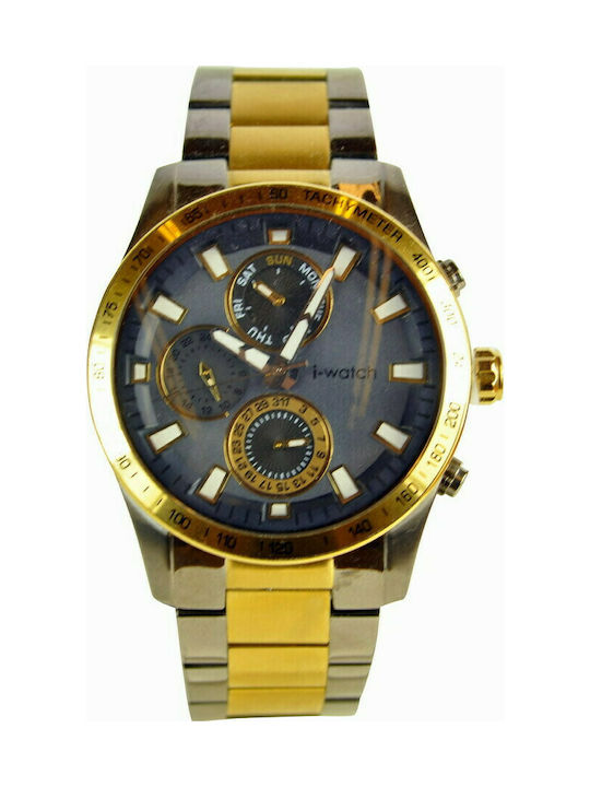 i-Watch Uhr Chronograph Batterie mit Gold Metallarmband 5158.C2