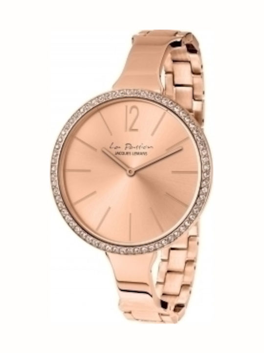 Jacques Lemans Stainless Steel Bracelet Γυναικείο Ρολόι Μπαταρίας με Ροζ Χρυσό Μεταλλικό Μπρασελέ