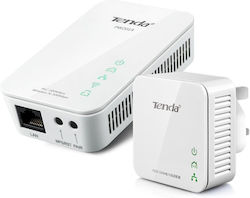 Tenda PW201A+P200 Powerline für kabellose Verbindung Wi‑Fi 4 und Anschluss Ethernet