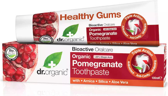 Dr.Organic Pomegranate Pastă de dinți pentru Dinți sensibili și Carii dentare 100ml