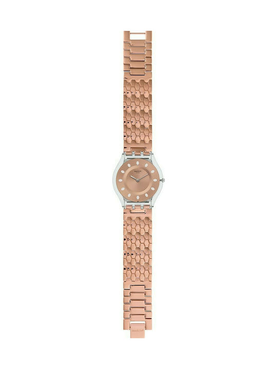 Swatch Ceas cu Rose Gold Brățară Metalică