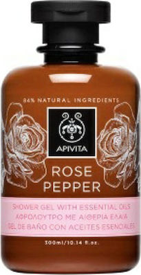 Apivita Rose Pepper Αφρόλουτρο σε Gel με Aιθέρια Έλαια 300ml