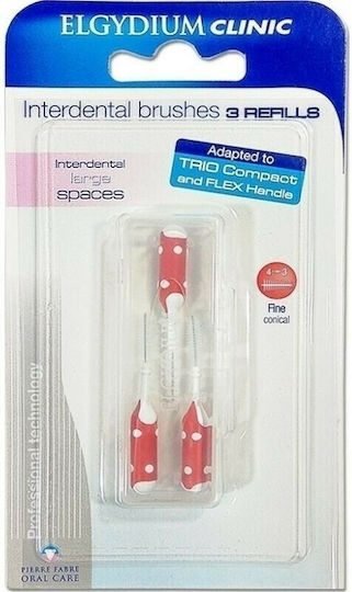 Elgydium Trio Refill Interdental Brush Refills 0.7mm Red 3pcs
