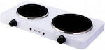 Elite Enamel Countertop Double Burner White